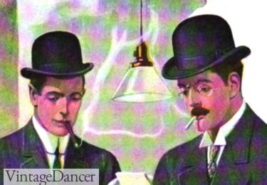 1907 two derby hats mens headwear Edwardian era