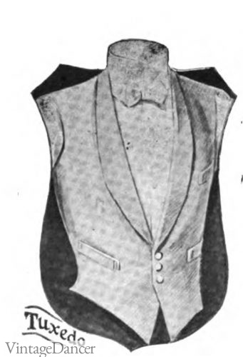 1907 white waistcoat mens tuxedo white tie vest