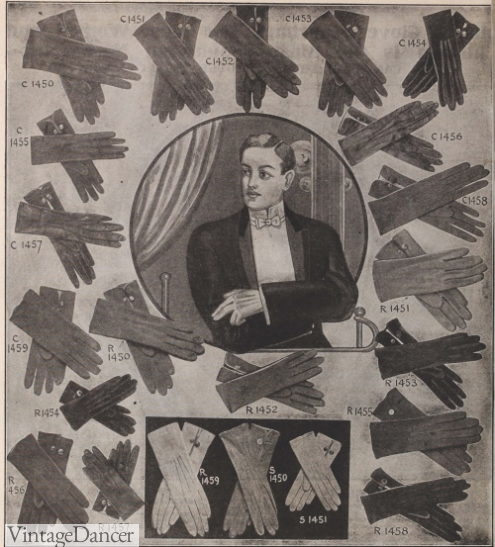1908 men's day and evening gloves
