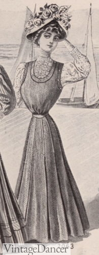 1908 modest jumper dress Edwardian