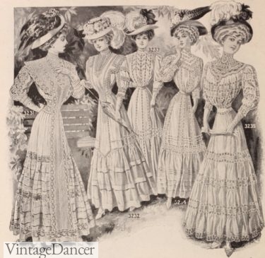 Edwardian white tea dresses 1908 white dresses for the middle classes