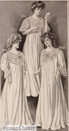 1908 Nightgowns Edwardian nightgowns sleepwear 1900s