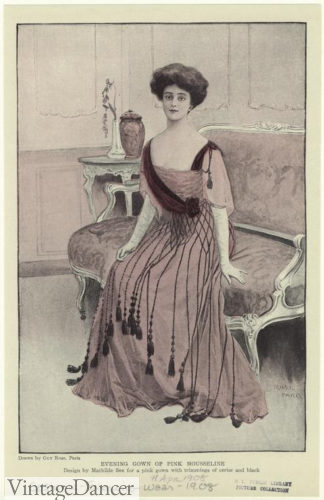 Edwardian 1908 dinner dress