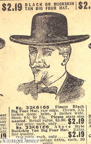 The Big Four hat 1908 Edwardian mens hats 1900s hats guys