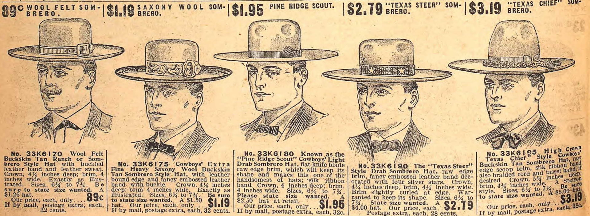 1908 Sombrero hats