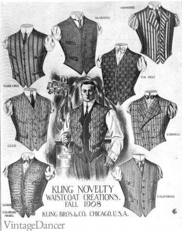 1908 fancy vest designs waistcoats