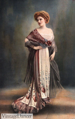 Edwardian 1908 Evening gown, Grecian inspired