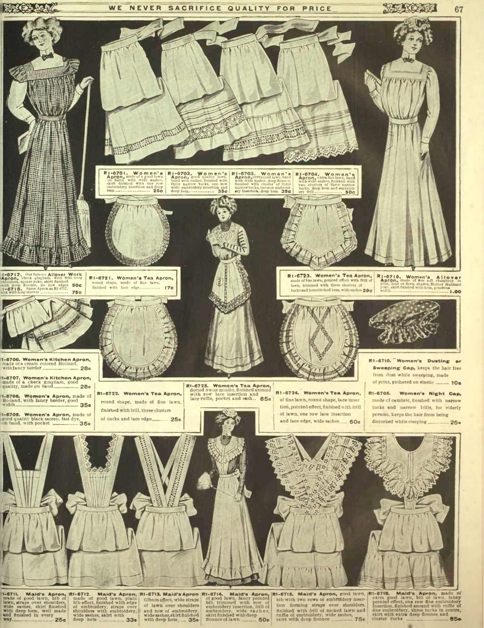 Victorian Edwardian Apron, Maid Costume & Patterns