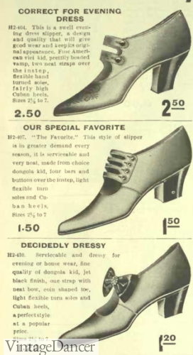 Edwardian shoes 1900s shoes women heels footwear 1909