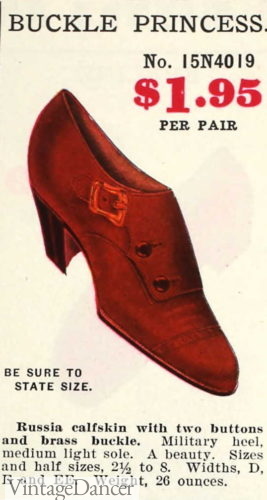 1900s 1910s women teen buckle princess shoes