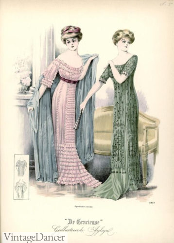 Edwardian 1909 Evening Dress