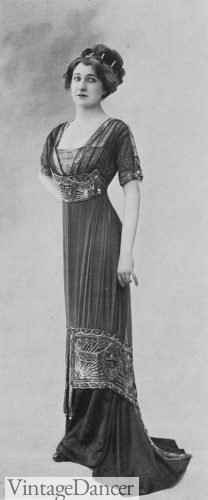 1910 Robe du soir by Beer Evening Dress Edwardian