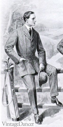 1910 check pattern Norfolk suit