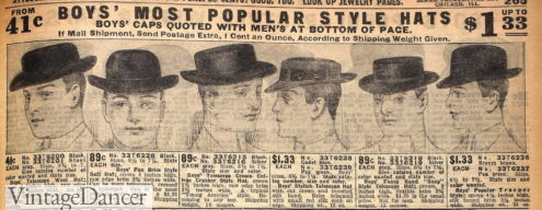 1910 boys teens hats