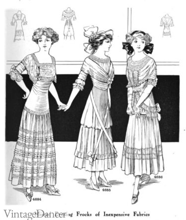 1910s girls party dresses evening formal dinner teenagers Edwardian
