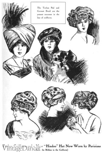 1910 evening hats and hairstyles 
