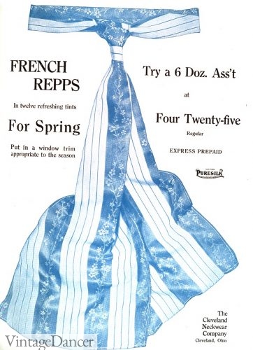 1910 French repp stripes tie