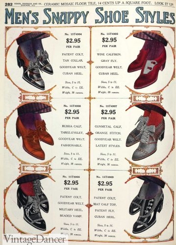 Edwardian 1910 mens snappy shoes