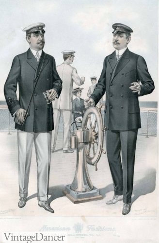 1910 all navy suit or navy and white combination 