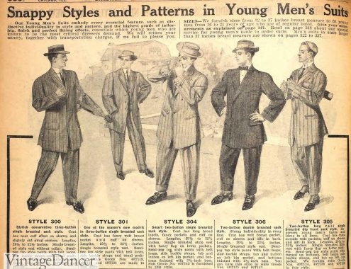 1910 Snappy Suits for Young men rah rah suits at VintageDancer