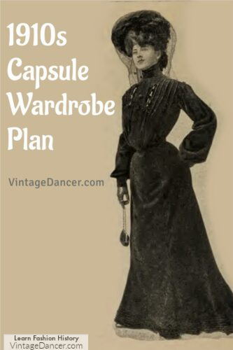 What clothing cost in 1910s for women and men. 1910s WW1 Capsule wardrobe plan.