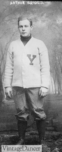 1910 letterman sweater cardigan knitwear men boys college