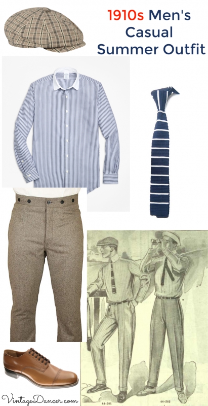 1910s Edwardian era men's summer clothes - How to dress in casual summer outfit