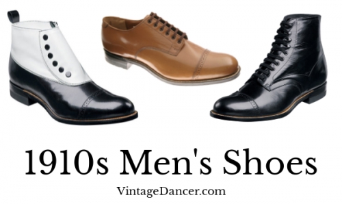 1910s Edwardian era Titanic era men boot and shoes at VintageDancer