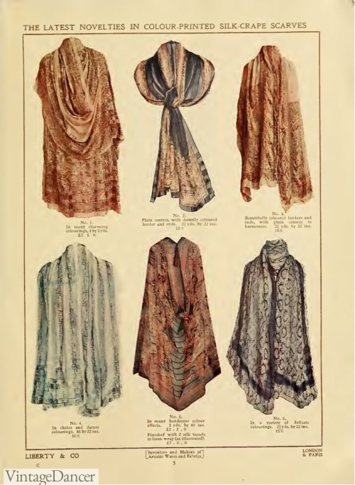 1911, Victorian Edwardian style shawls and large scarves