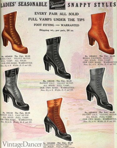 1911 boots womens 1910 shoes boots Titanic era shoes