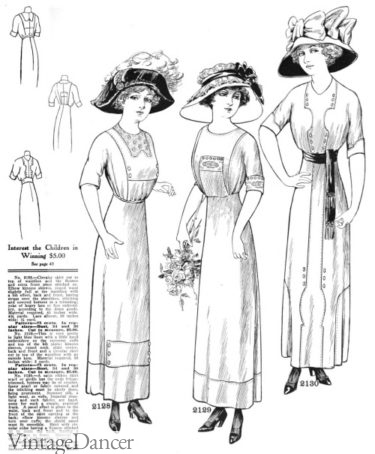 1910 simple linen or light wool dress patterns