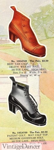 1911 bullnose boots Edwardian men footwear