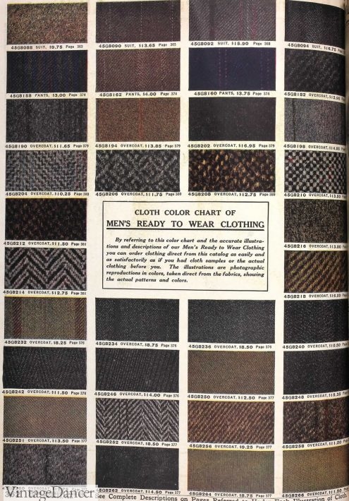 1911 men's suiting Edwardian fabrics