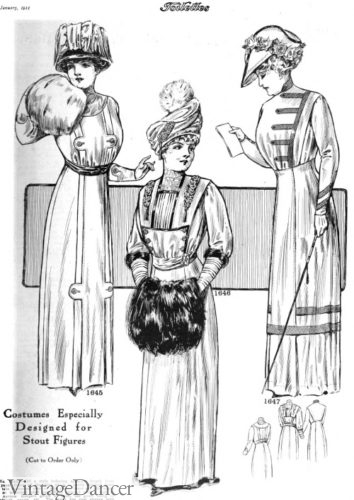 1910s plus size women fashion Edwardian