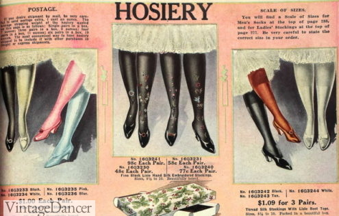 1910s Edwardian fancy stockings tights hose