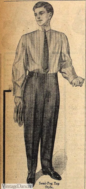 1911 Edwardian "peg" pants teenager boys clothing fashion