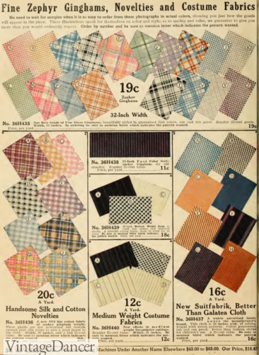1912 silk and cotton day fabrics and suiting weight fabrics