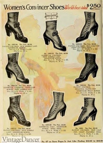 1912 Ladies side button boots for middle classes
