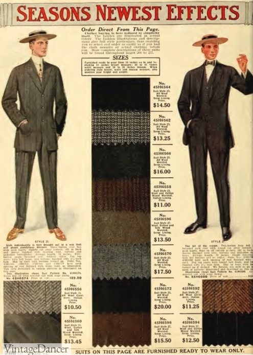 1912 men's suiting fabric swatches sample book Sears