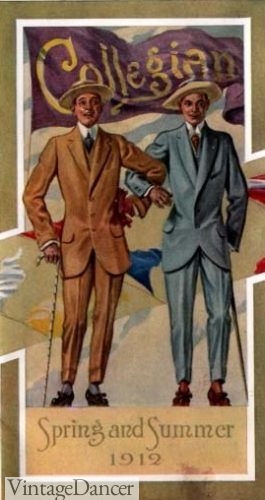1912 collegian suits with cutaway jackets