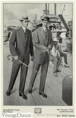 Edwardian Titanic era 1912 men's day suits