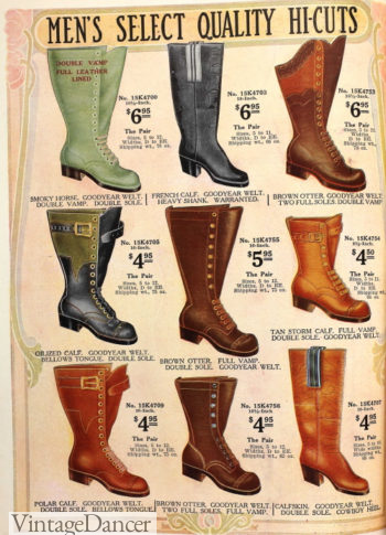1912 mens work boots, high lace up boots