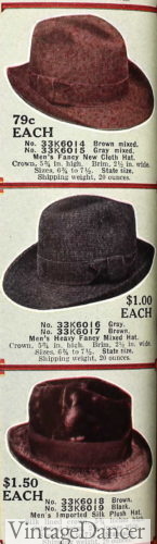 1912 men's wool cloth and fur plus hats