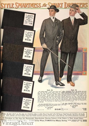 1900 - 1910s Edwardian Men's Fabric Swatches from Sample Books