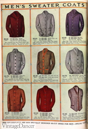 1912 mens teens sweaters 1900s gold cardigan sweater knitwear men guys