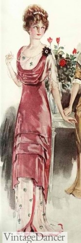 1912 Pink Dinner Dress