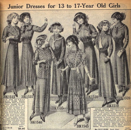 1910s Teen Girls' Fashions