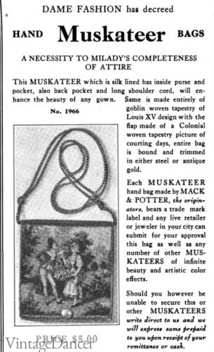 1912 musketeer bag tapestry