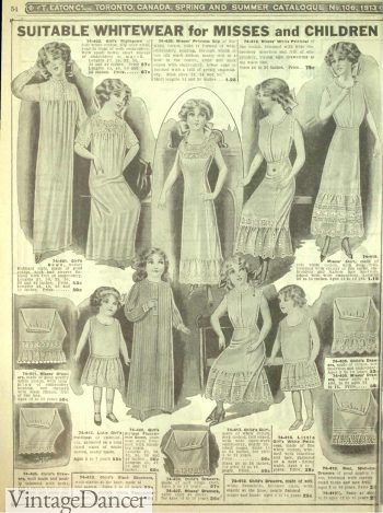 1913 Edwardian chemise undergarments