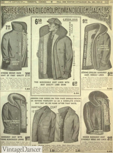 1913 men's sheep lined jackets